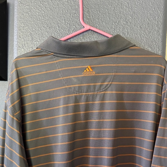 adidas Polo Shirt with Gray and Orange Stripes - Picture 4 of 5